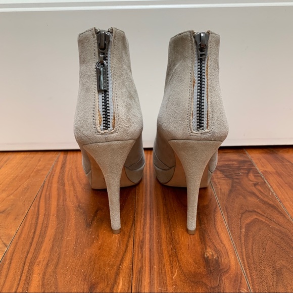 Alexandre Birman Gray Suede Platform Heeled Booties size 6 - Picture 10 of 12